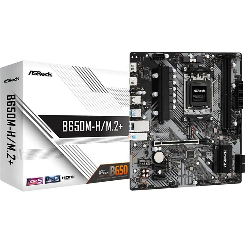 Carte Mère ASRock B650M-H/M.2+ AMD B650 AMD AM5 - Image 1