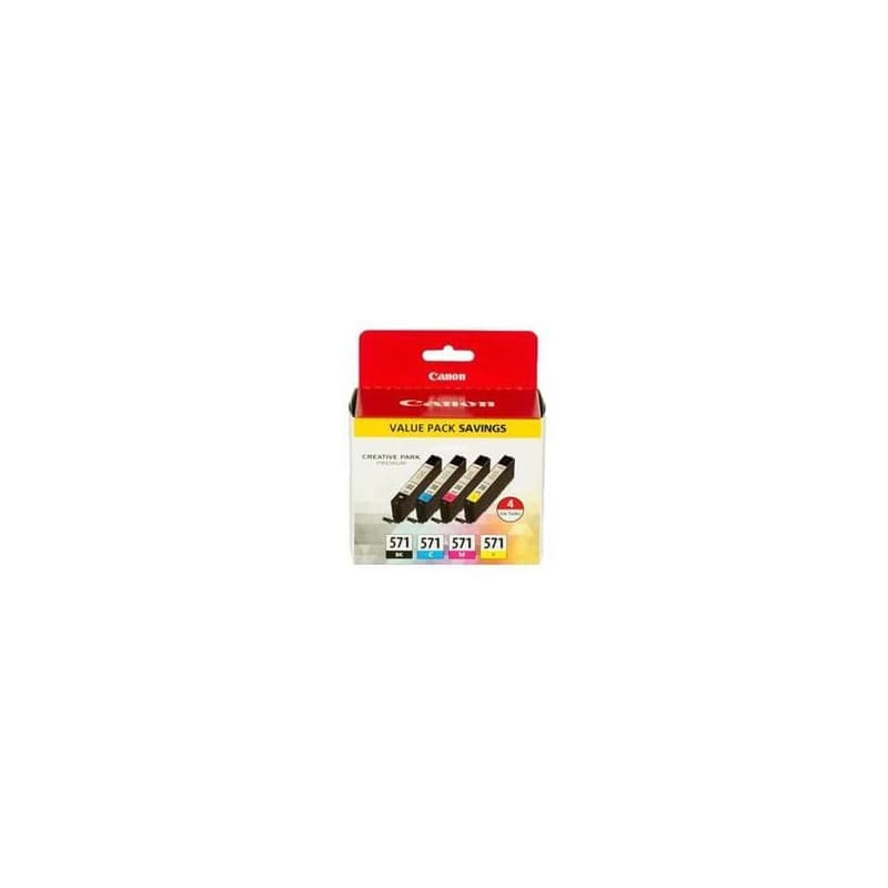 Canon CLI-571 Multipack cartouche d'encre 4 pièce(s) Original Noir, Cyan, Magenta, Jaune - Image 1