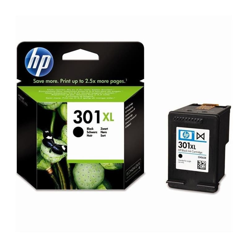 HP 301XL Cartouche d'encre noire grande capacité authentique (CH563EE) pour HP Envy 4505 et HP DeskJet 1050/1512/2548/3057A - Image 1