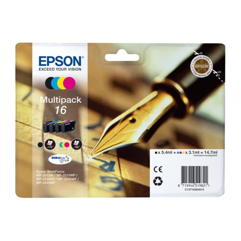 Cartouche d'encre Epson Multipack 16 - Stylo Plume - Noir, Cyan, Jaune, Magenta - Image 1