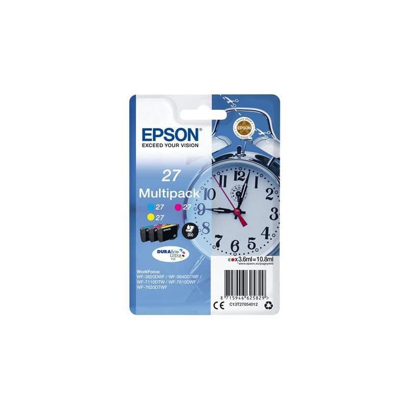 Cartouche d'encre Epson Multipack T2705 - Cyan, Magenta, Jaune - DURABrite Ultra - Pack de 3 - Image 1