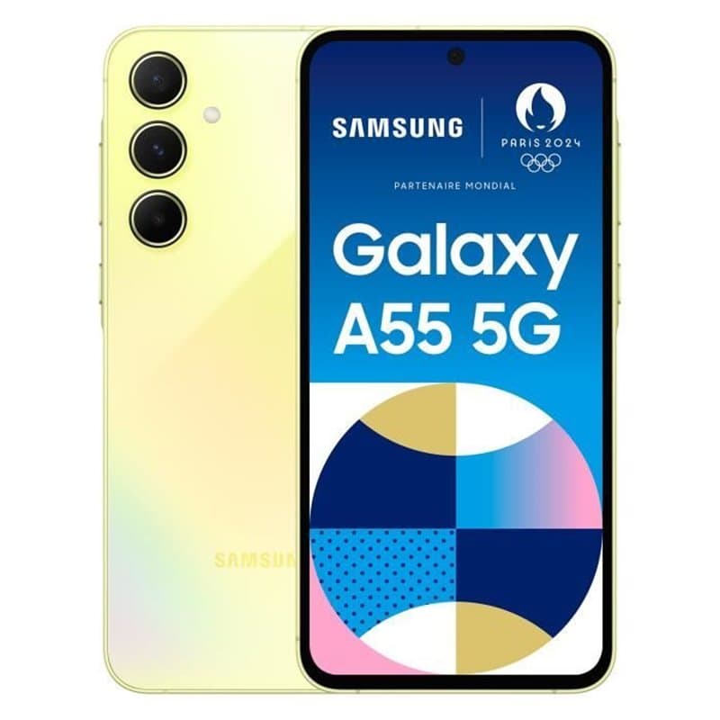 Samsung Galaxy A55 5G 16,8 cm (6.6") Double SIM hybride Android 14 USB Type-C 8 Go 128 Go 5000 mAh Jaune" - Image 1