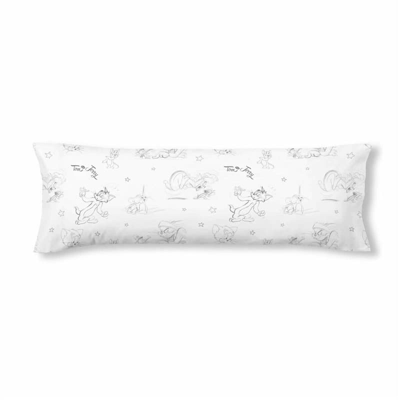 Taie d'oreiller Tom & Jerry Blanc Multicouleur 175 Fils 80x80cm - Image 1