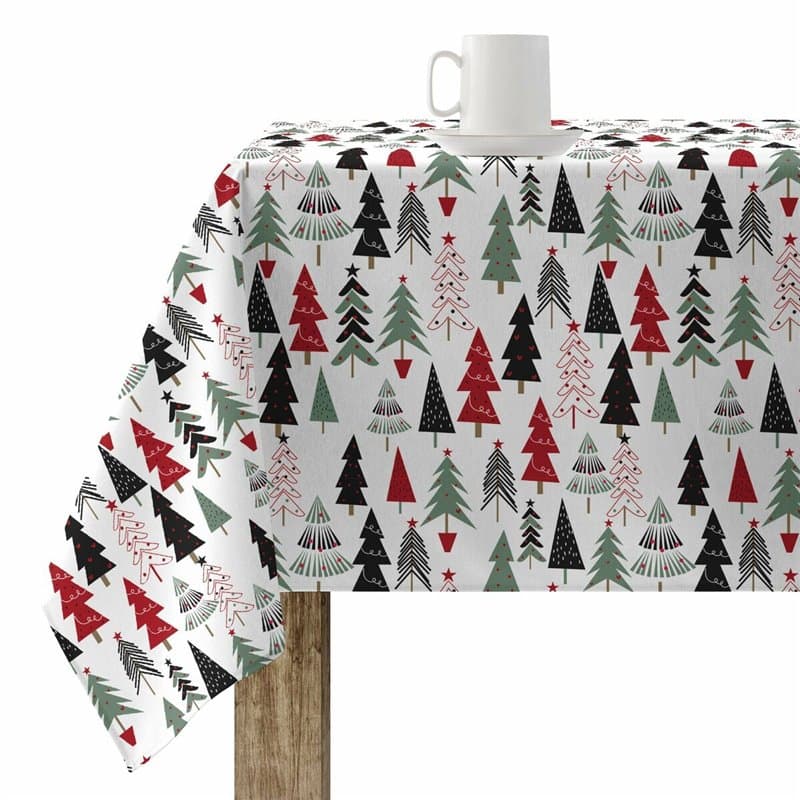 Nappe enduite antitache Belum Laponia Blanc Noir Rouge Vert 300 x 150 cm - Image 1