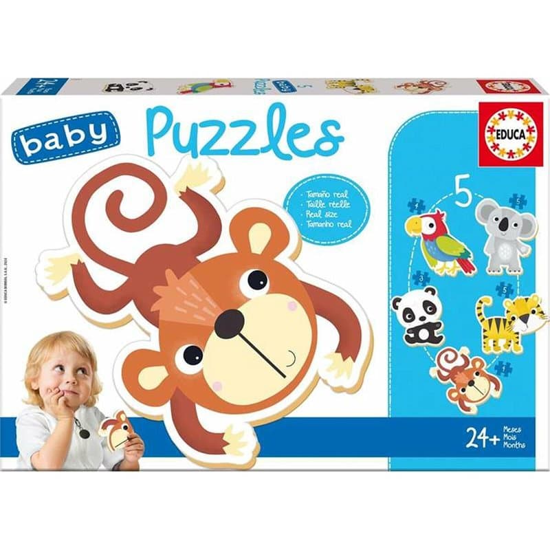 Set de 5 Puzzles Educa Enfant animaux - Image 1