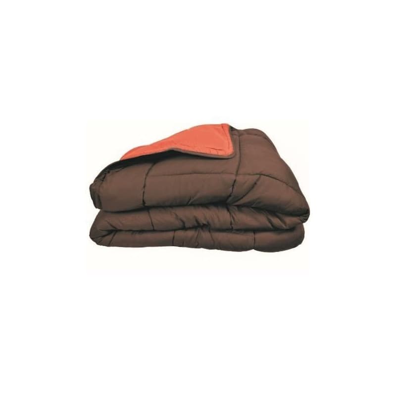 Couette chaude en microfibre 220x240 cm Chocolat & Corail - Image 1