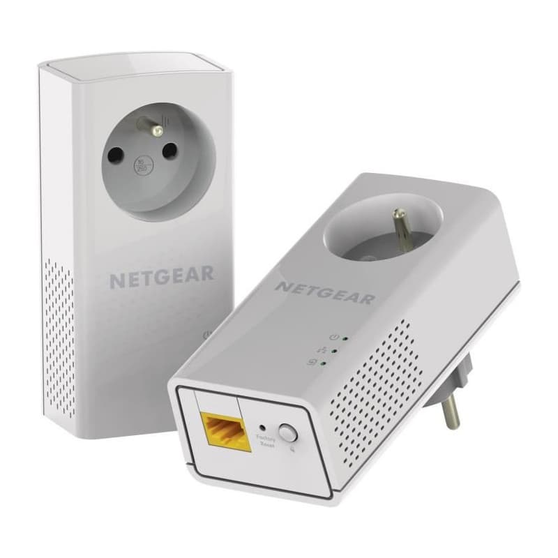 Netgear PLP1000 Pack de 2 prises CPL 1000 Mbps avec Prise filtrée et Port Gigabit - Image 1