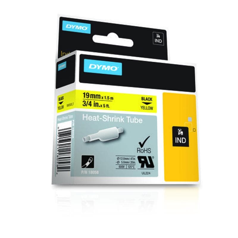 Dymo Gaine Thermorétractable 18058 Noir Jaune (S0718340) - Image 1