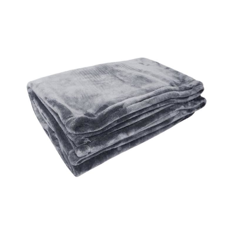 Couverture microflanelle 220x240 cm gris - Image 1