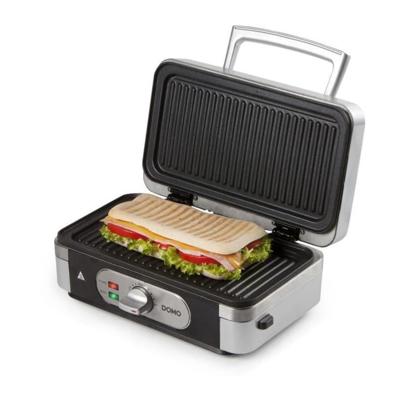 Gaufrier multifonction Domo DO9136C - Inox - 1000W - 3 jeux de plaques - Image 1