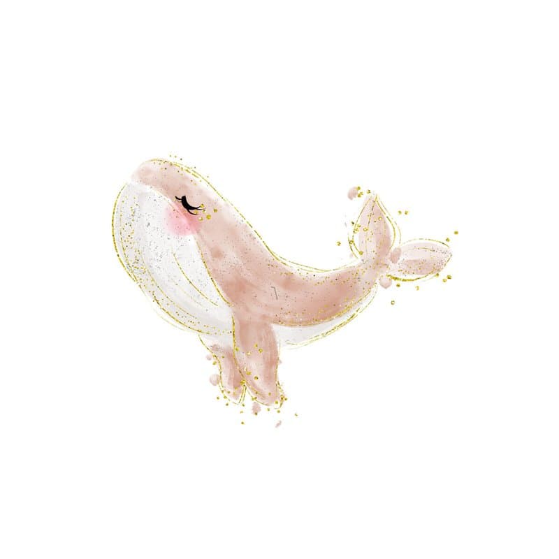 Feuille Crochetts 30 x 42 x 1 cm Baleine Rose - Image 1