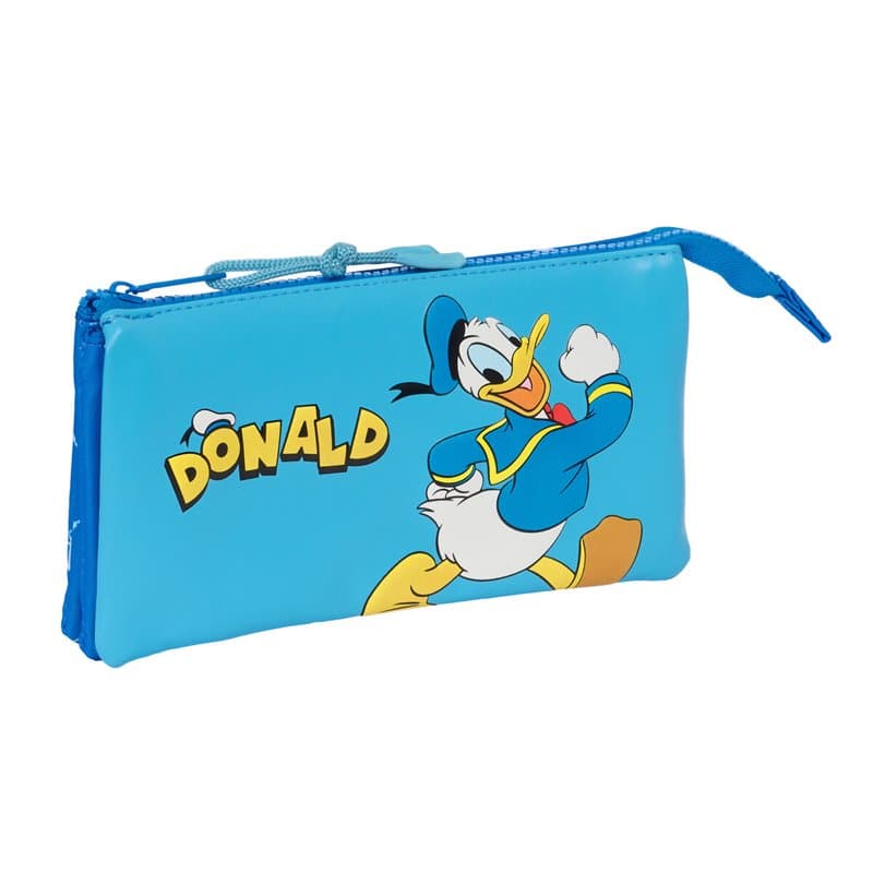 Trousse Fourre-Tout Double Donald Bleu 22 x 12 x 3 cm - Image 1