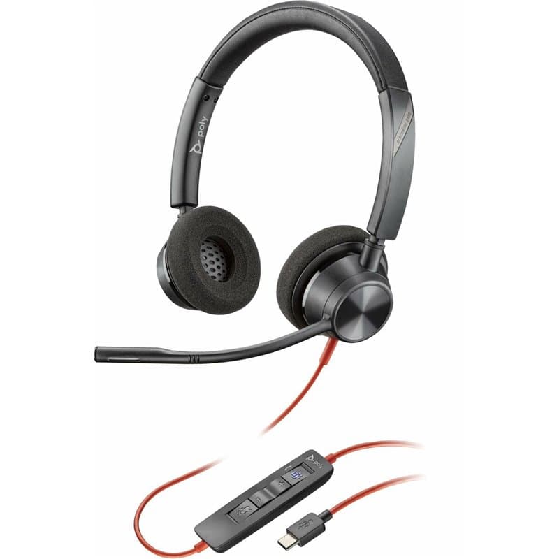 Poly Micro-casque Blackwire 3320 stéréo USB-C certifié Microsoft Teams + adaptateur USB-C/A - Image 1