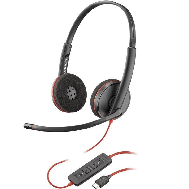 Poly Micro-casque stéréo USB-C Blackwire 3220 + adaptateur USB-C/A (lot) - Image 1