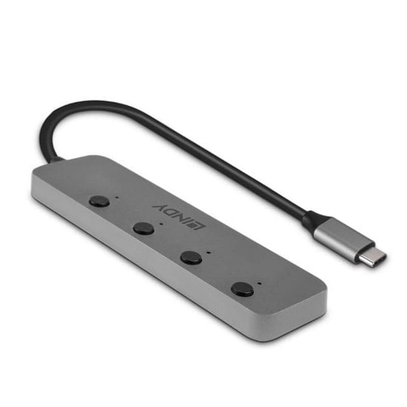 Lindy 43383 hub & concentrateur USB 3.2 Gen 1 (3.1 Gen 1) Type-C 5000 Mbit/s Gris - Image 1