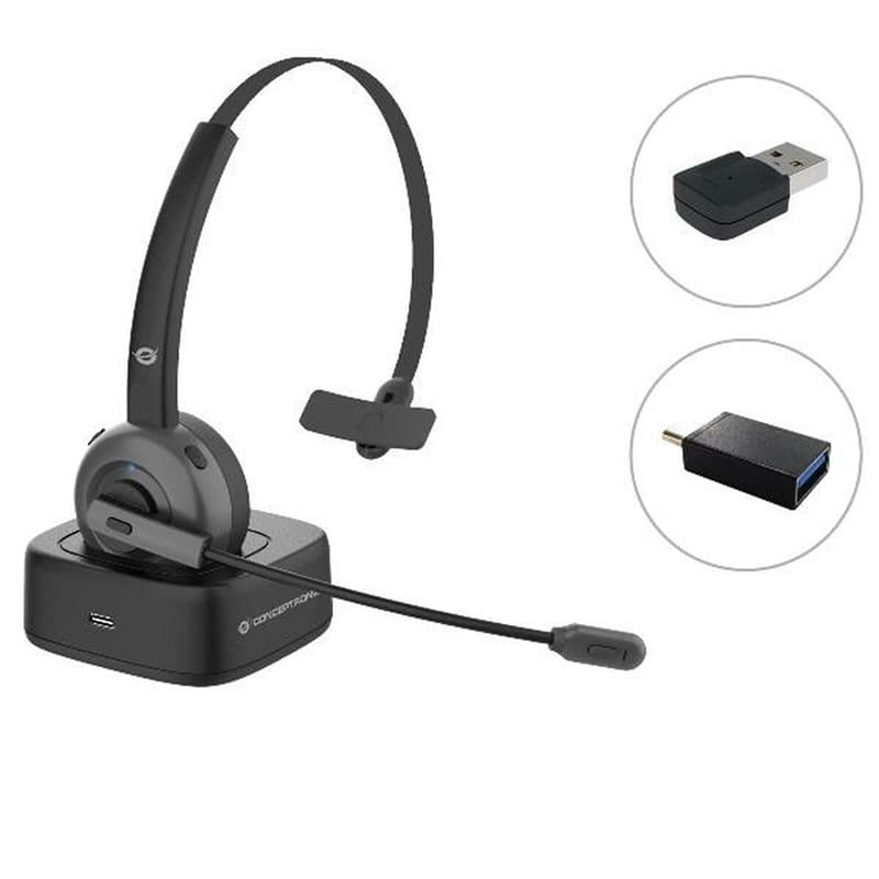 Conceptronic POLONA03BDA écouteur/casque Écouteurs Sans fil Arceau Bureau/Centre d'appels Bluetooth Socle de chargement Noir - Image 1
