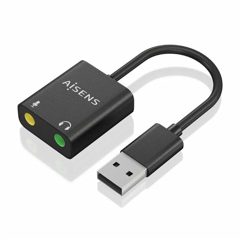 Aisens A106-0769 changeur de genre de câble USB-A 2x 3.5 mm Noir - Image 1