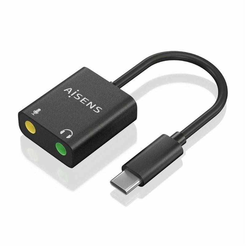 Aisens A109-0767 changeur de genre de câble USB-C 2x 3.5 mm Noir - Image 1