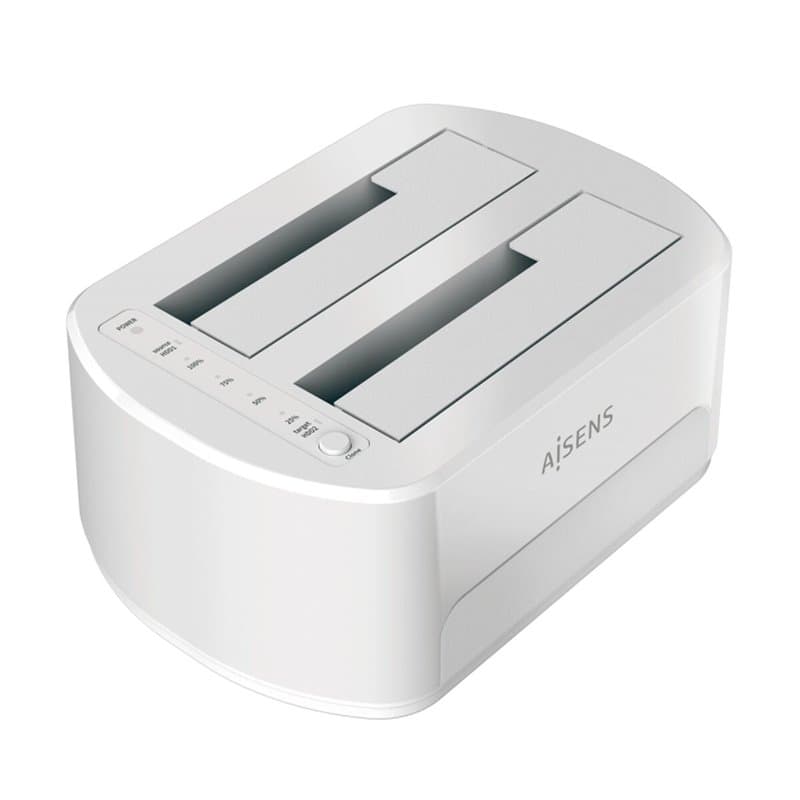 Aisens ASDS-D02W Station d'accueil de disques de stockage USB 3.2 Gen 1 (3.1 Gen 1) Type-B Blanc - Image 1