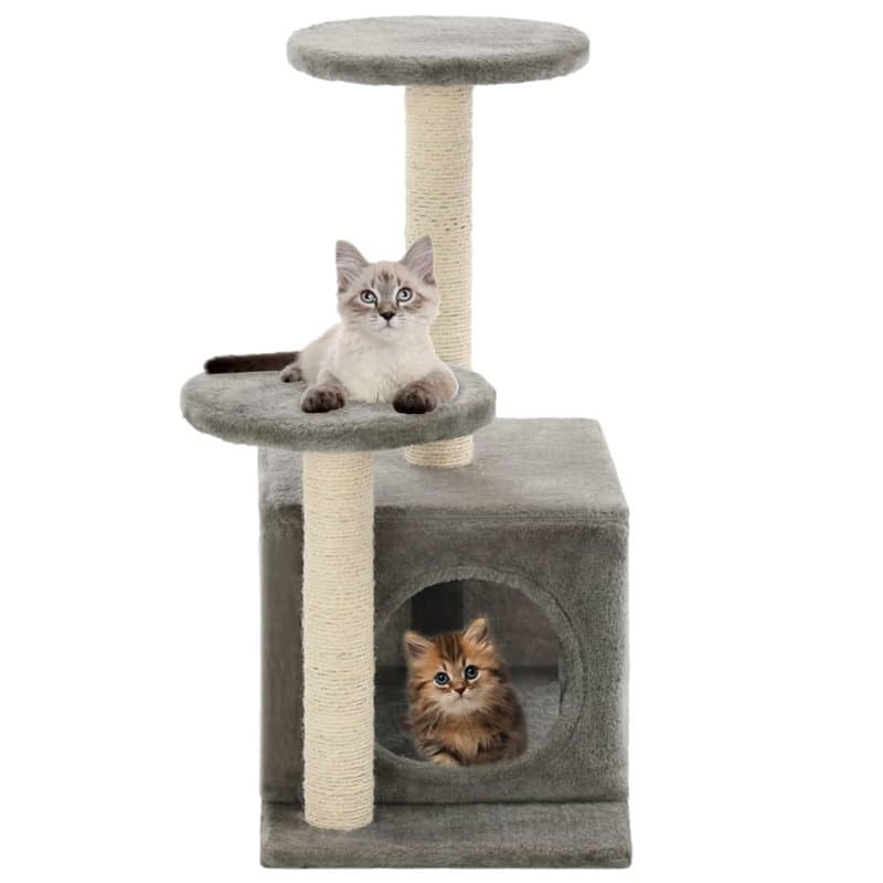 VidaXL Arbre à chat avec griffoirs en sisal 60 cm Gris - Image 1