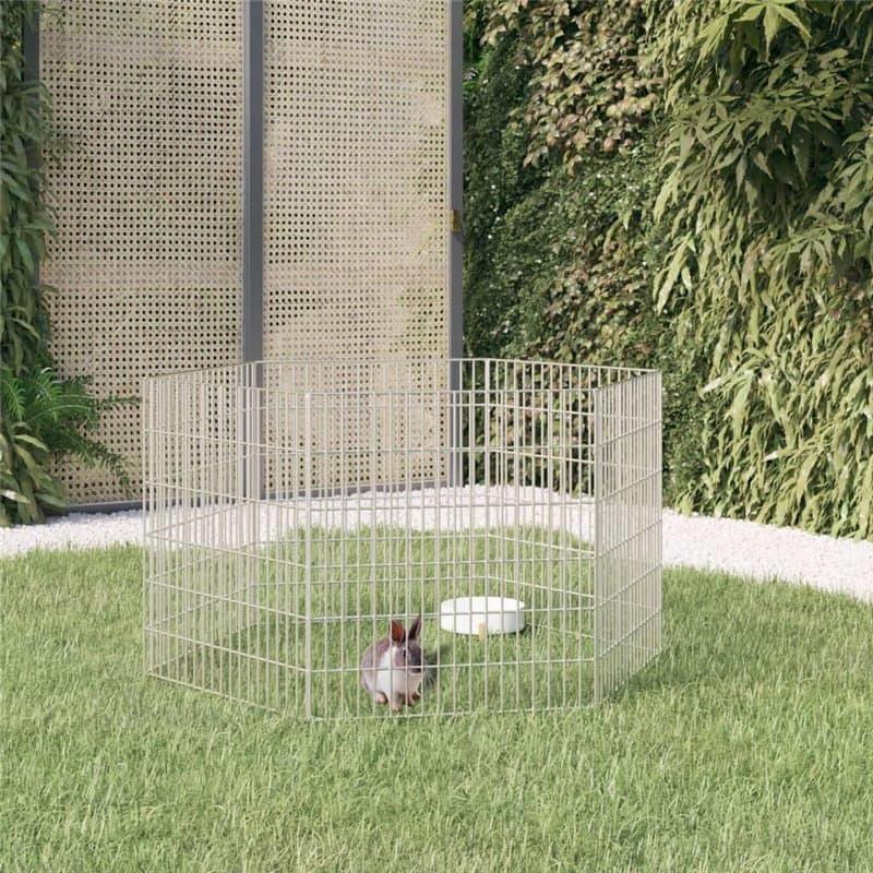 VidaXL Cage à lapin 6 panneaux 54x60 cm Fer galvanisé - Image 1