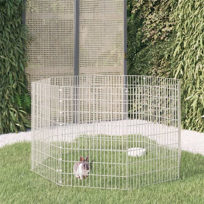 VidaXL Cage à lapin 8 panneaux 54x80 cm Fer galvanisé - Image 1