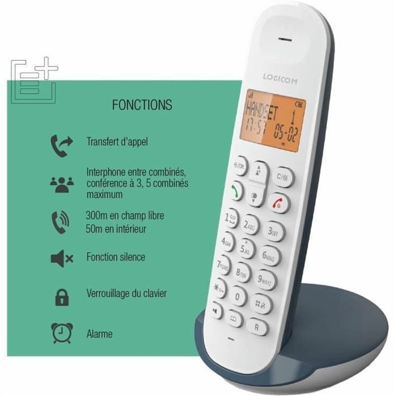 Téléphone fixe Logicom DECT ILOA 150 SOLO Ardoise - Image 1