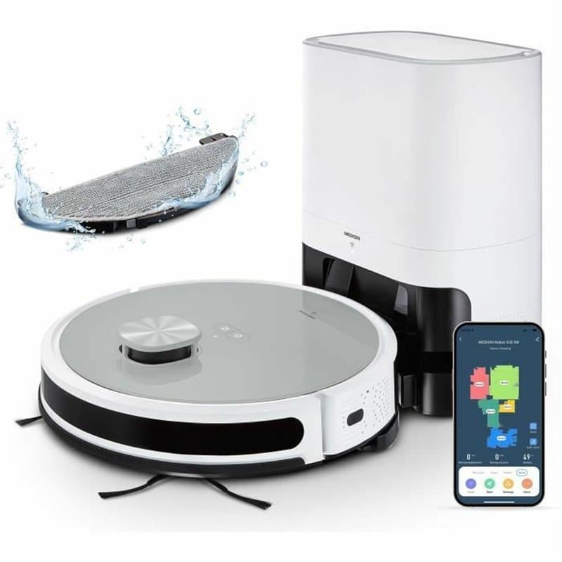 Medion X21 SW robot aspirateur 0,25 L Sac à poussière Gris, Blanc - Image 1