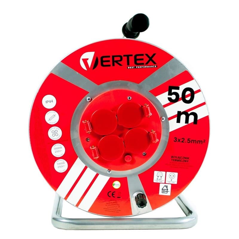 Câble de Rallonge Vertex PB50METAL Noir Argent 50 m - Image 1