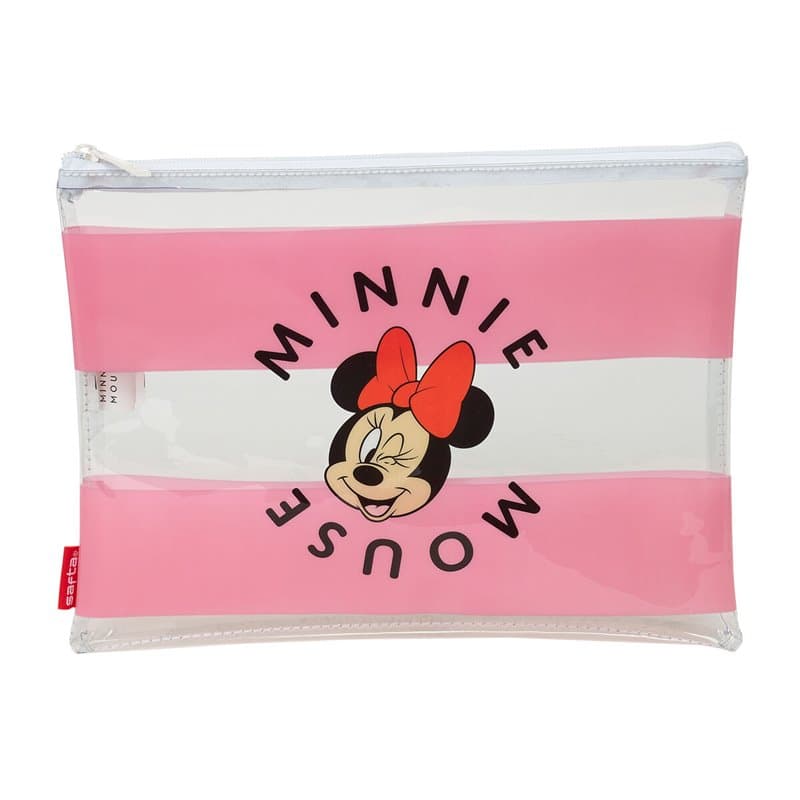 Sac Imperméable Minnie Mouse Beach Rose Transparent - Image 1