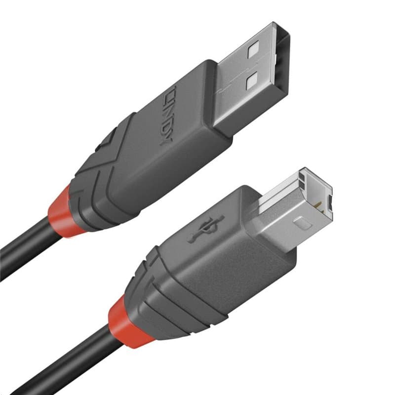 Lindy 36673 câble USB 2 m USB 2.0 USB A USB B Noir - Image 1