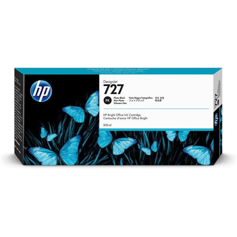HP 727 cartouche d'encre DesignJet noire photo, 300 ml - Image 1