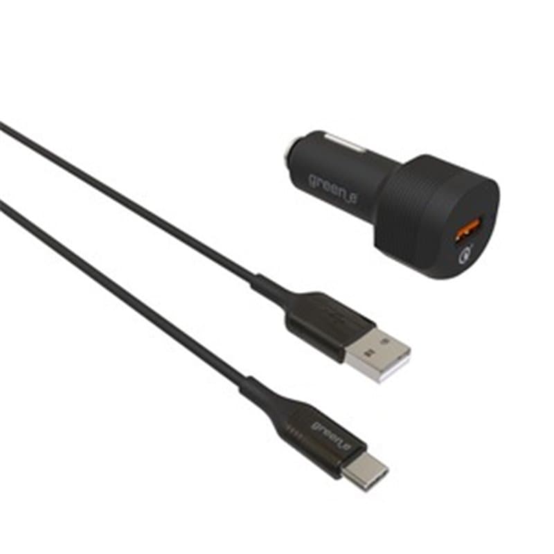 Chargeur Voiture Qc 3.0 1 USB + Câble Type C 1,3M Blanc - Image 1