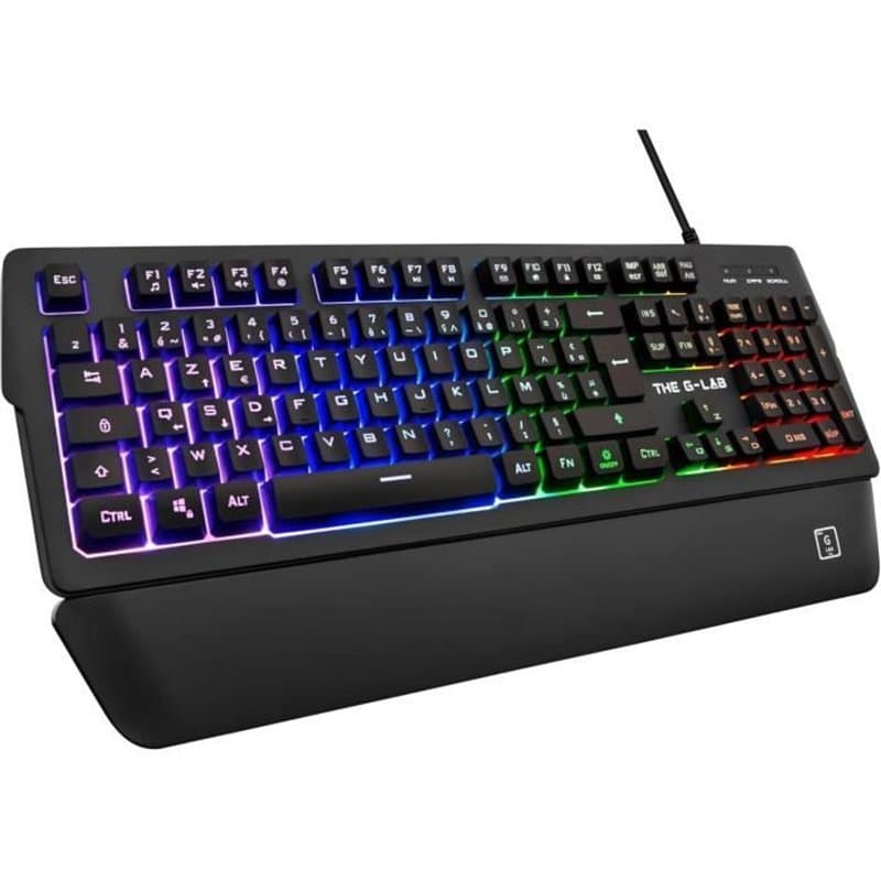 THE G-LAB Clavier Gaming RGB - Repose Poignet - FR - Azerty - Image 1