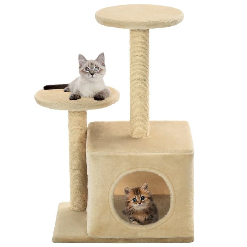 VidaXL Arbre à chat avec griffoir en sisal 60 cm Beige - Image 1