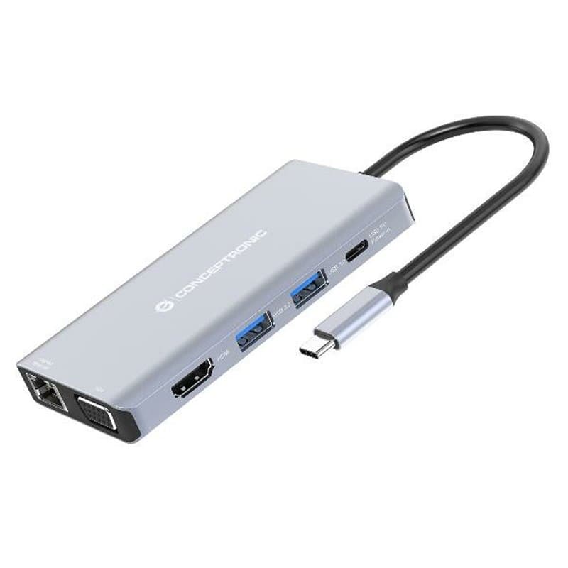 Hub USB Conceptronic 110519307101 Gris 100 W - Image 1