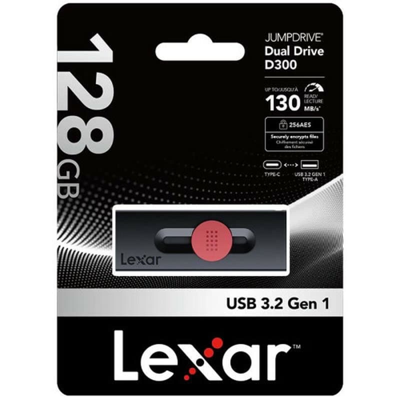 Clé USB Lexar DUAL Noir 128 GB - Image 1