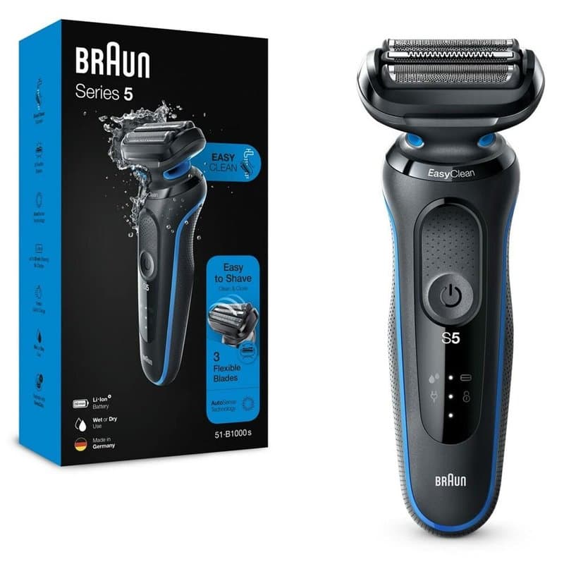Braun 51-B1000s Rasoir à grille Tondeuse Noir, Bleu - Image 1
