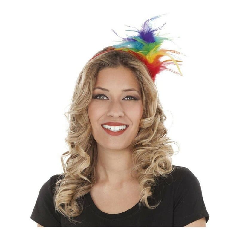 Serre-tête My Other Me Pride Plumes Arc-en-ciel - Image 1