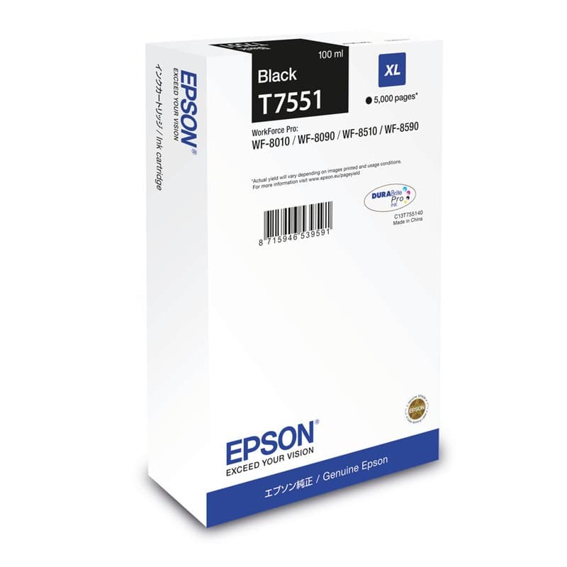Cartouche d'encre originale Epson T7551 Noir - Image 1
