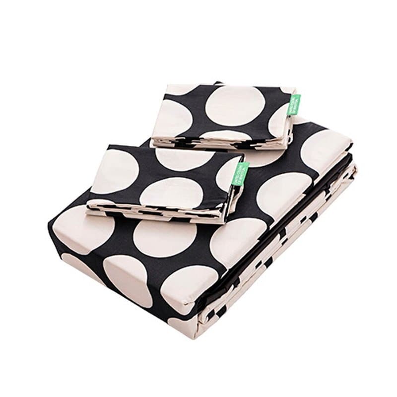 Jeu de draps Benetton Noir Taupes 4 Pièces - Image 1