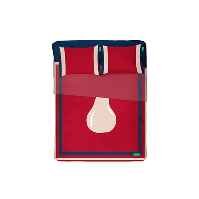 Jeu de draps Benetton Rouge Standard Poire 4 Pièces - Image 1