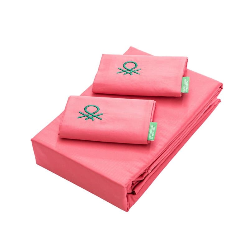 Jeu de draps Benetton Rose 4 Pièces - Image 1