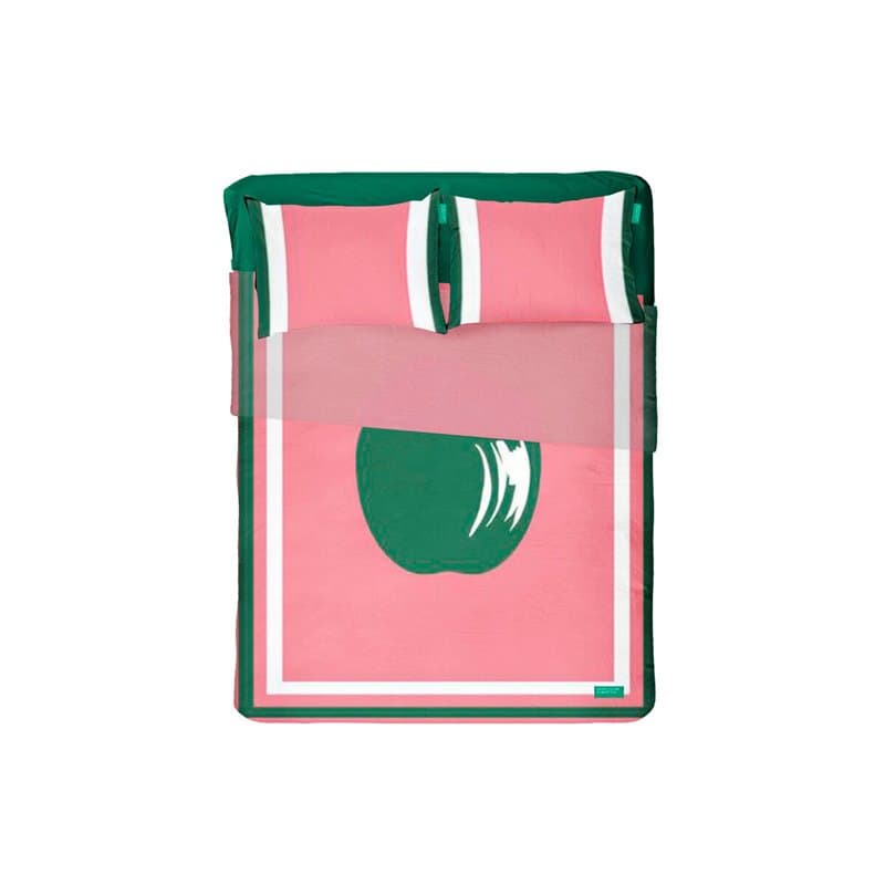 Jeu de draps Benetton Vert Rose Pomme 4 Pièces - Image 1