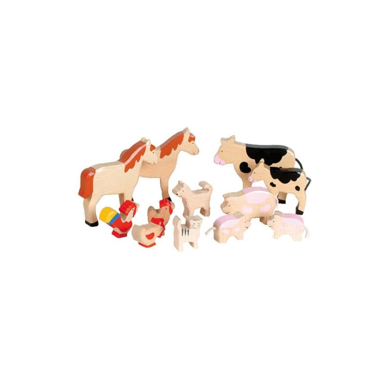 GOKI Wooden Boerderijdierenset, 12dlg. - Image 1