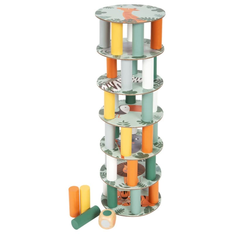 Small Foot - Wooden Wobble Tower Safari Game 11958 - Image 1