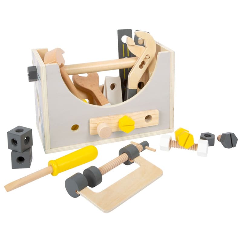 Small Foot - Wooden Toolbox 2in1, 28pcs. 11809 - Image 1