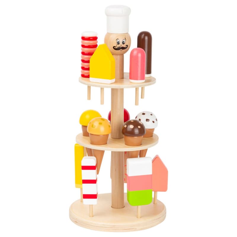 Small Foot - Wooden Luigi Ice Cream Stand, 16 pcs. 11488 - Image 1