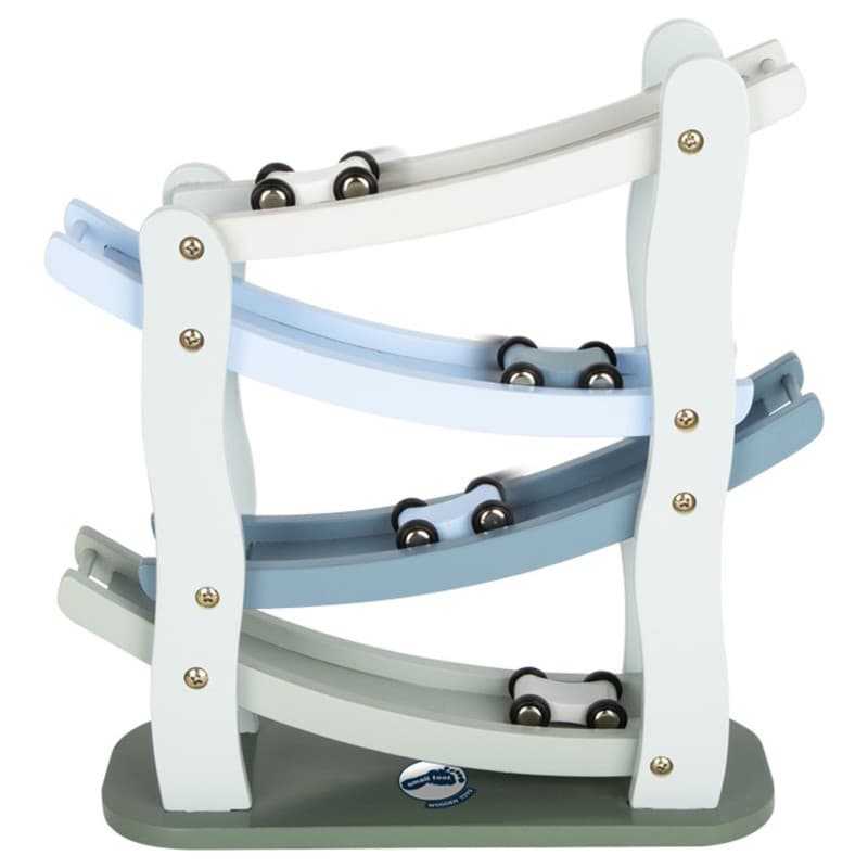 Small Foot - Wooden Car Track Blue with 4 Cars 11651 - Image 1