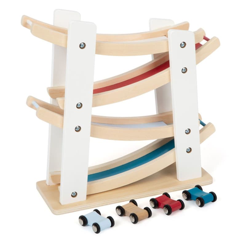Small Foot - Wooden Car Track with 4 Cars 11873 - Image 1